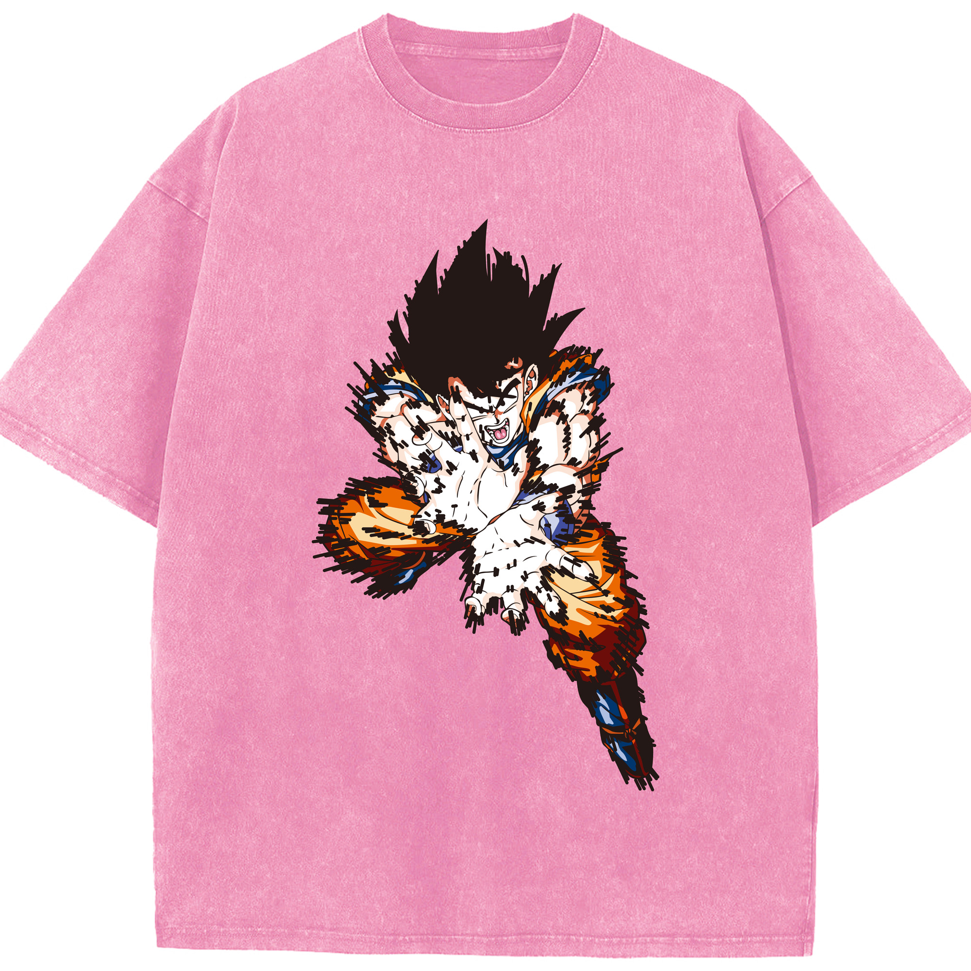 （画像用） ドラゴンボール 孫悟空（そん ごくう）Son Goku カカロット DRAGON BALL Kakarotto 綿100% ヴィンテージ風 半袖Tシャツ（フロントプリント）
